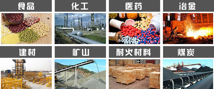 直徑1000型振動(dòng)篩使用的行業(yè):食品，化工，醫(yī)藥，冶金，建材，礦山，耐火材料，煤炭等行業(yè)。